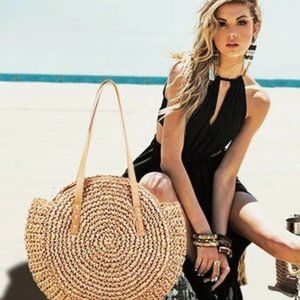 FERNANDO STYLE Round Woven Soft Straw Bag